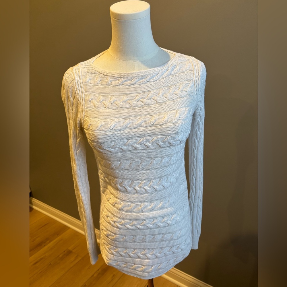 Lauren Ralph Lauren Boatneck Cable Knit Cotton Blend Sweater